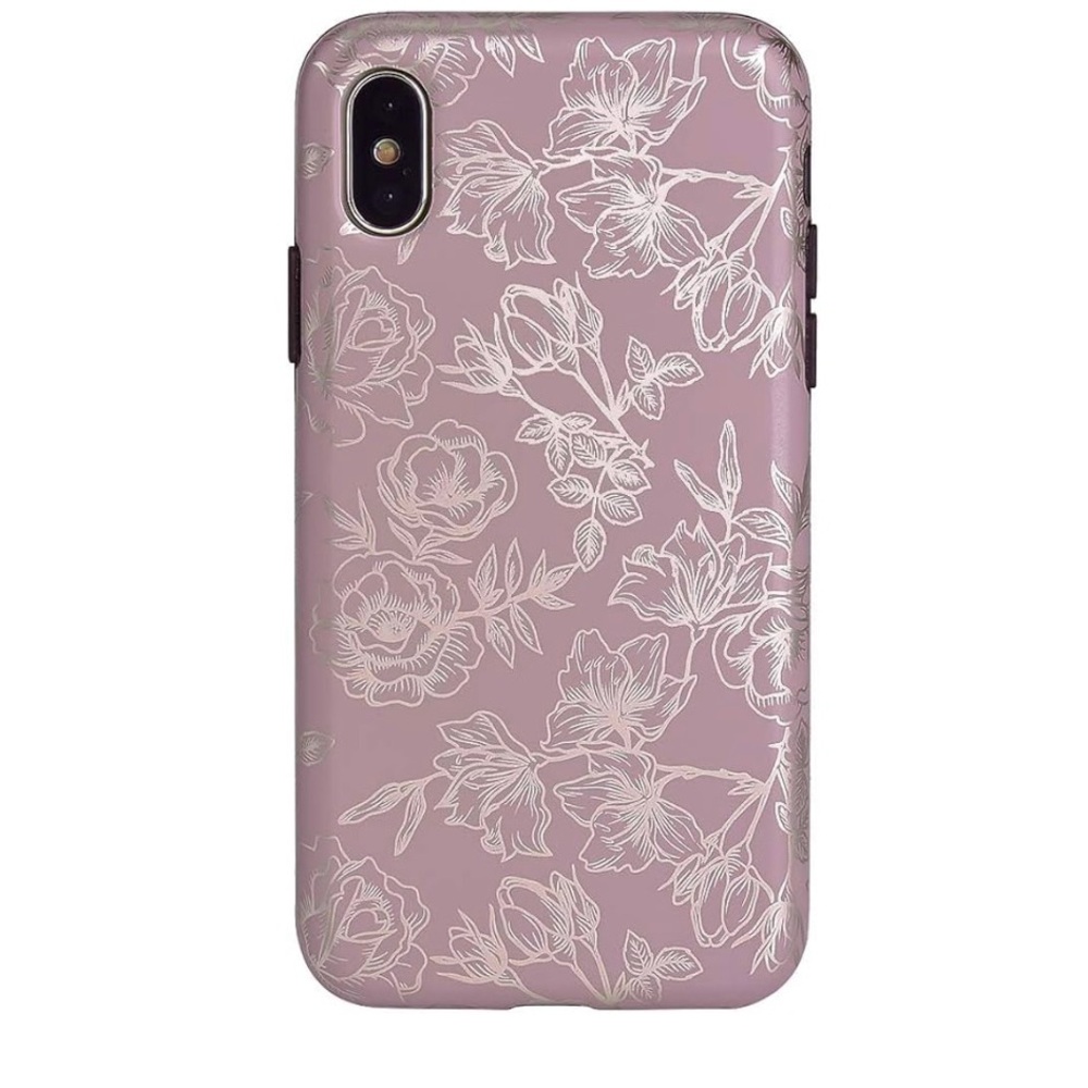 VELVET CAVIAR iPhone X Case & iPhone Xs Case (Purple Rose Gold Floral Flowers)